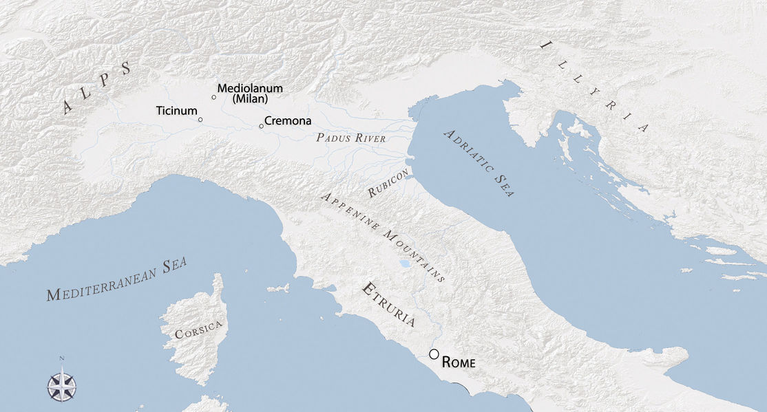 physical map of italy mountains