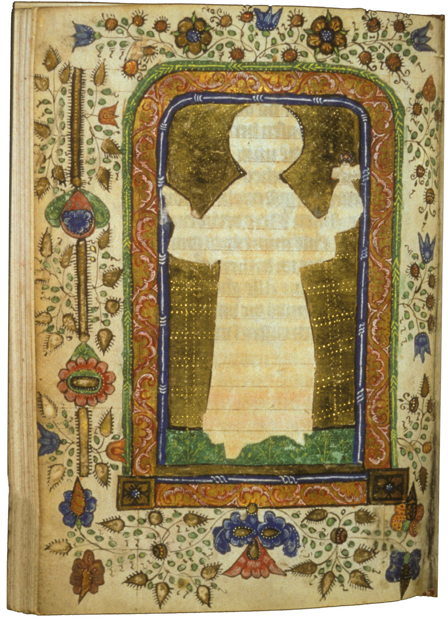 Fig. 108  Opening at the Hours of Eternal Wisdom, in a book of hours from the region of Arnhem. London, British Library, Add. Ms. 17524, fol. 109v-110r. 