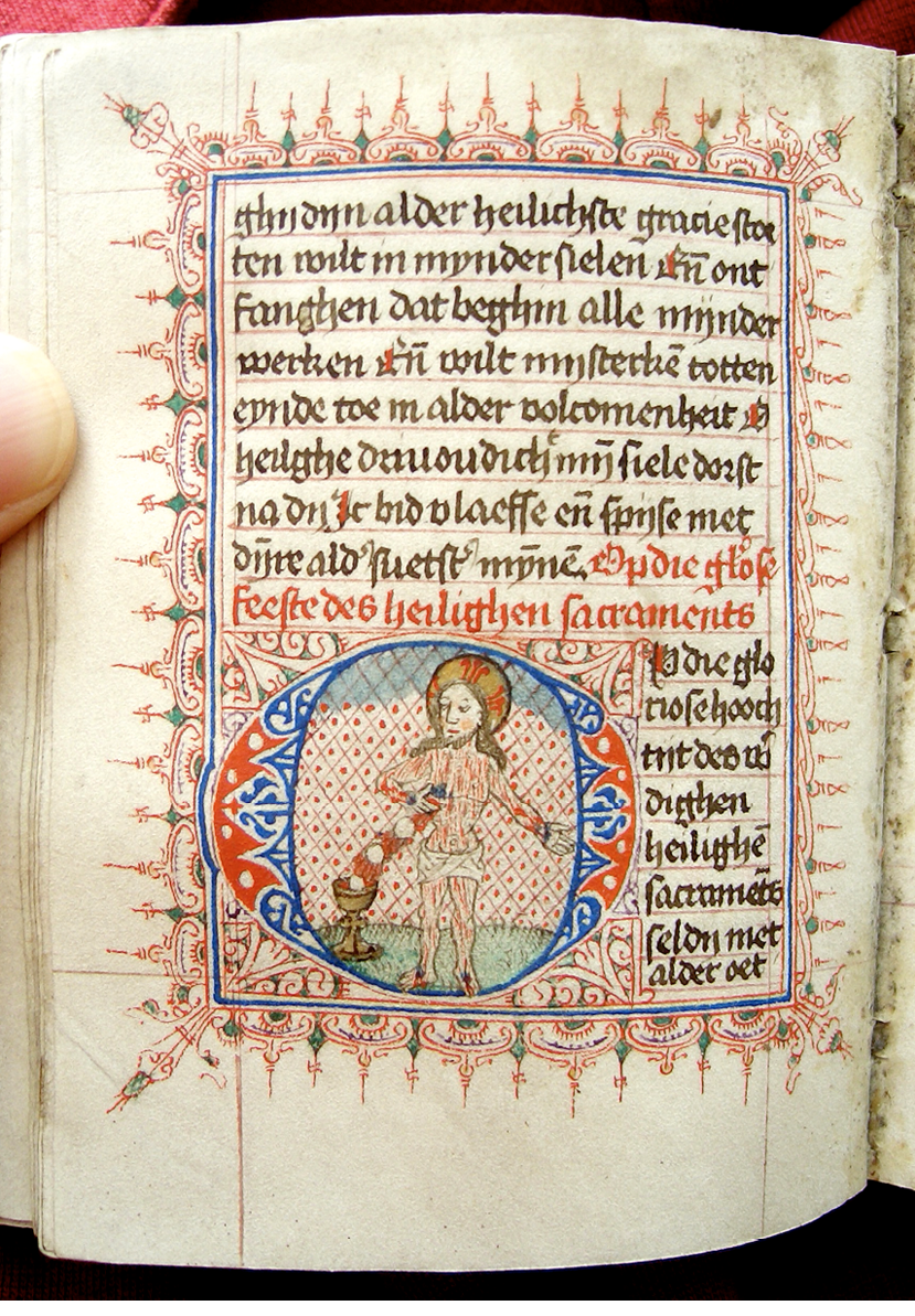 Fig. 123  Folio in a prayerbook, with prayers for the feast of the Sacrament. Heverlee, Abdij van Park, Ms. 18, fol. 49v.