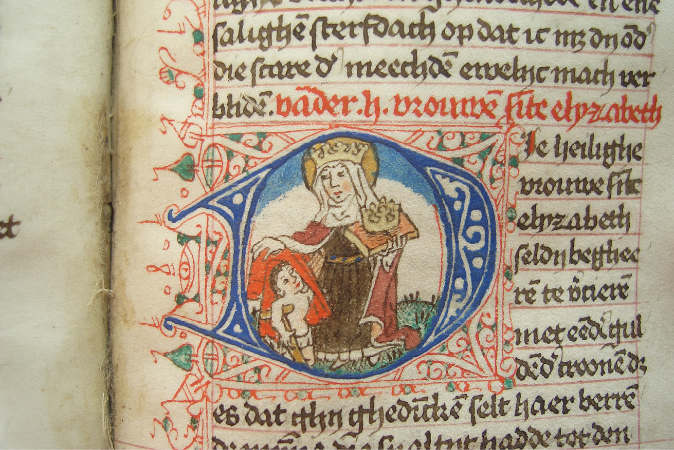 Fig. 126  Folio in a prayerbook, with prayers to St Elisabeth. Heverlee, Abdij van Park, Ms. 18, fol. 85r.
