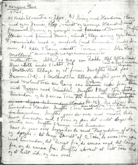 Ellen Grüner-Nielsen’s original handwritten draft records of the Mollevit from Ærø. Collected 1918.