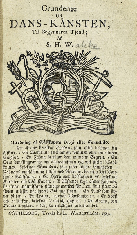 Page from Sven Henric Walcke’s dance book Grunderne uti Dans-Kånsten. Til Begynnares Tjenst (1783).