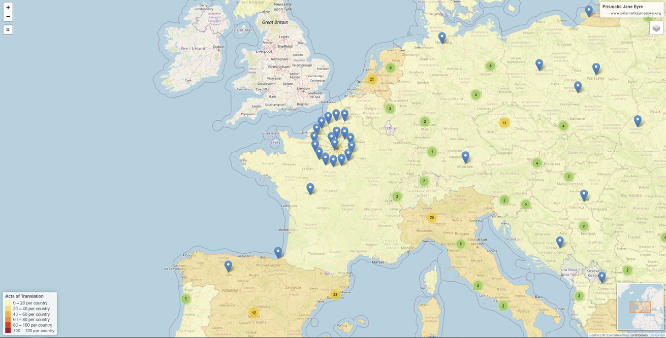 The World Map centered on France