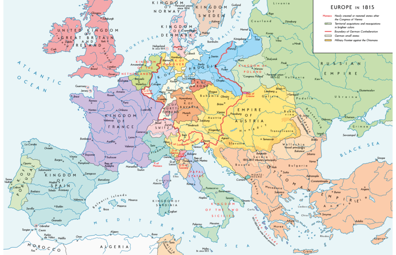 A map of Europe in 1914, side by side with another one from 1929 and revealing the changes the continent suffered before and after the First World War.