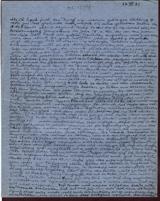 A photograph of a hand-written opening page letter