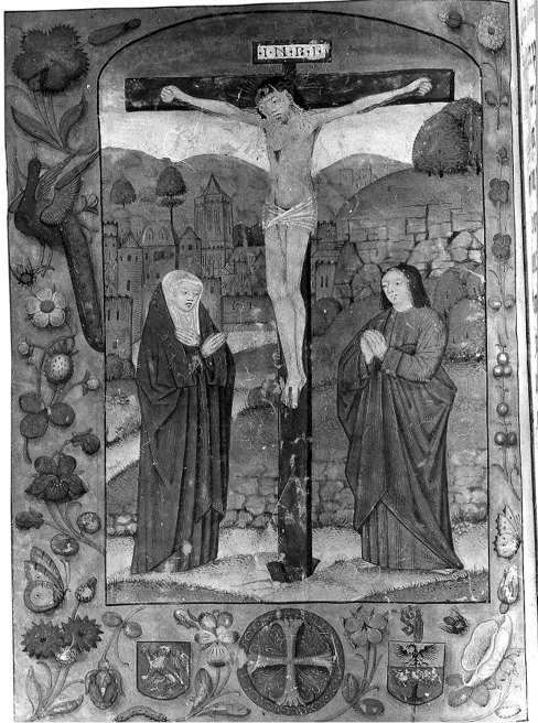 A sixteenth-century oath book from the Church of St Bavo, Ghent has a Crucifixion miniature in it for oath-swearing.