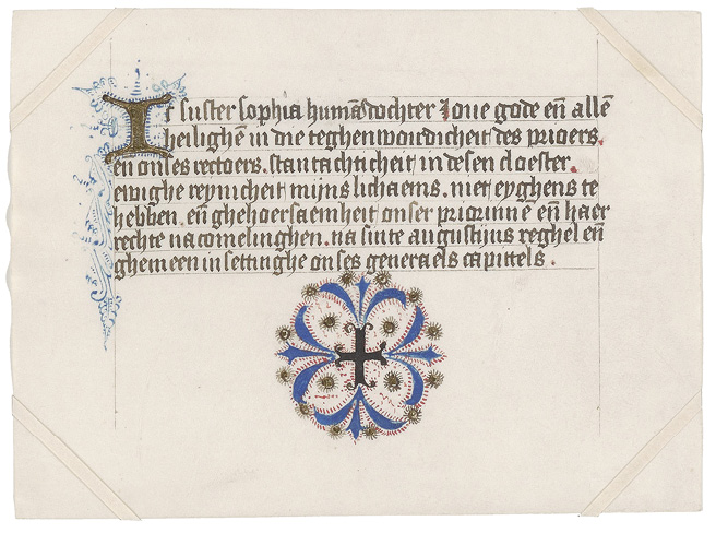 A reused profession of obedience by Sophia Humans dochter, demonstrating the how nuns may have saved labor. Leiden Archive (RAL Kloosters 885), blad 25a.