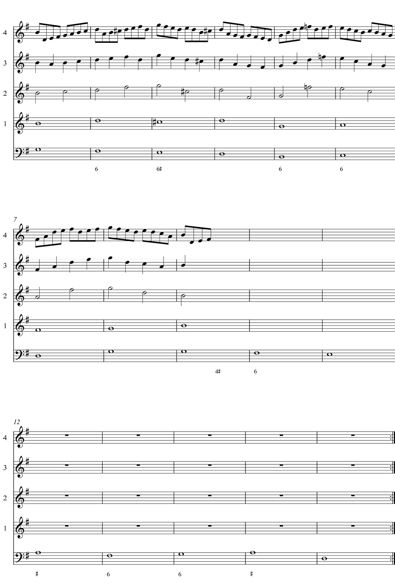 A musical exercise in music notation