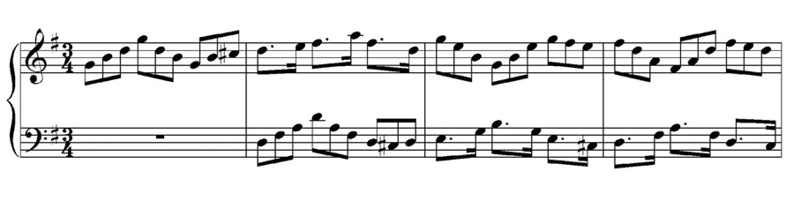 Musical notation of Bach’s Goldberg variation
