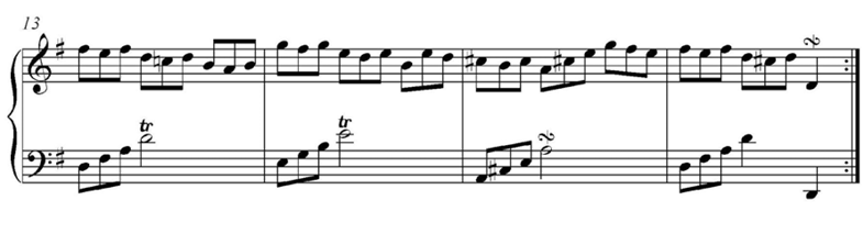 Musical notation of Bach’s Goldberg variation