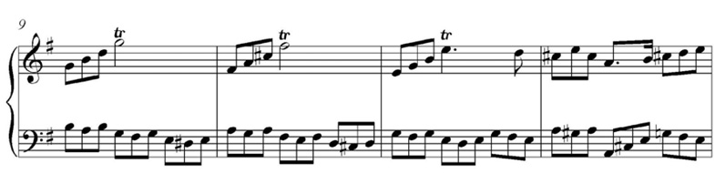 Musical notation of Bach’s Goldberg variation