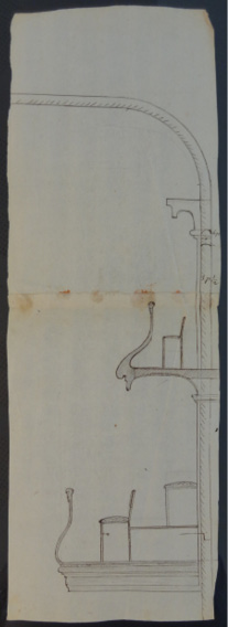 Coupe n°1 des premières et deuxièmes loges de la Comédie de Clermont, 1759. Arch. dép. Puy-de-Dôme, 3 E 113 115.