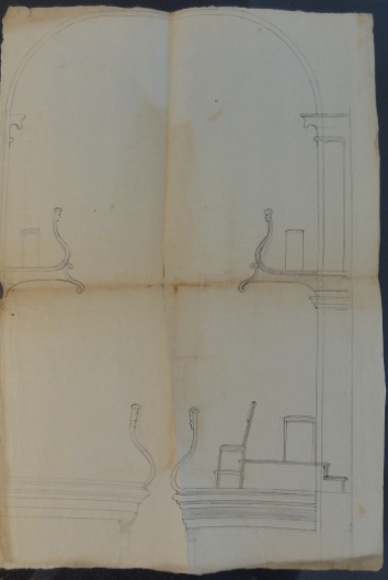 Coupe n°2 des premières et deuxièmes loges de la Comédie de Clermont, 1759. Arch. dép. Puy-de-Dôme, 3 E 113 115.