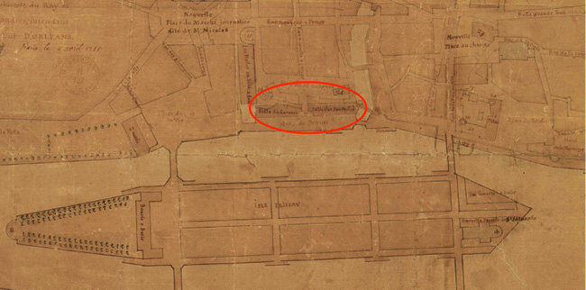 Plan-masse sur lequel on retrouve les salles de concert et de spectacles au même emplacement que sur le plan général de Vigné de Vigny.
