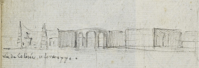 Croquis du Colisée, musée du Louvre, Gabriel de Saint Aubin