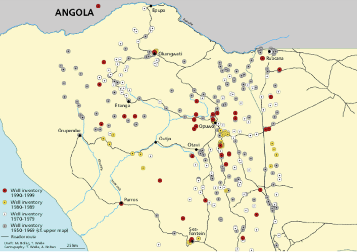 Map of all boreholes established until 1999.