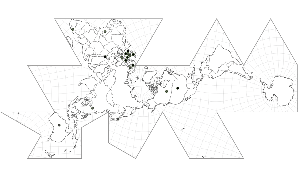 World map indicating participating countries in TIMSS through 1982.