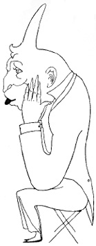 Beardsley turns one of the lofty demons from Paris’s Notre-Dame tower, well known from Charles Meryon’s engraving Le Stryge (cf. Fig. 3.9), into a horned grotesque in evening dress, indolently perched aloof a stool.